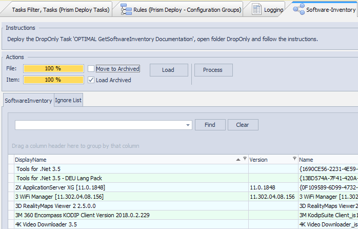 Software-Inventory schnell ermitteln mit Ignore Liste