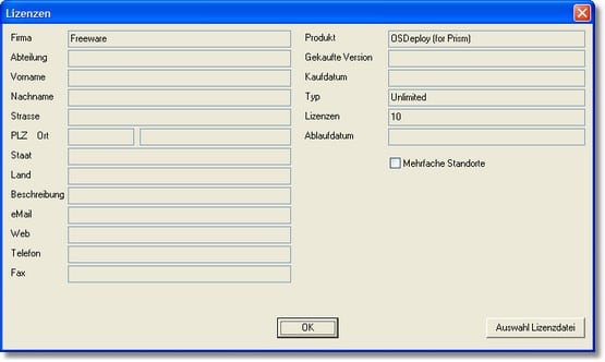 Lizenzdialog von OS-Deploy