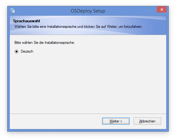 Sprachauswahl beim Setup zu OS-Deploy