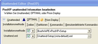 Konfigruation einer unettend Datei für OS-Deploy