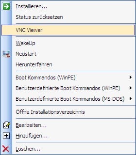 Einbindung des VNC Viewers während der Betriebssysteiminstallation