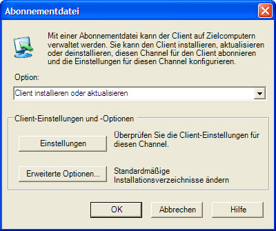 Erstellung der Abonementdatei für die Softwareverteilung