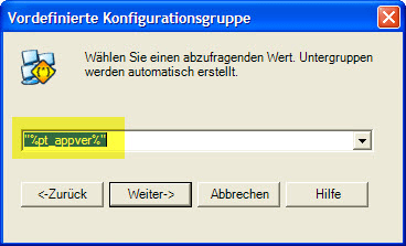 Erstellung einer dynamsichen Konfigurationsgruppe bei der Cleint Verteilung