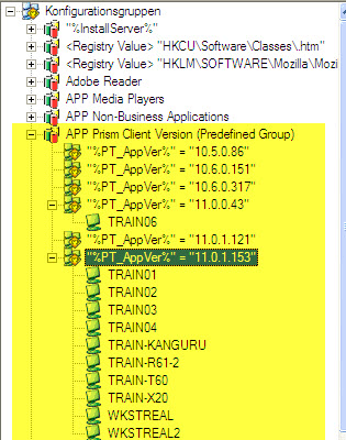 Zuweisung der Rechner bei der Client Verteilung